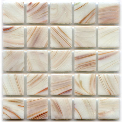 off white mosaic tile with copper to brown swirls